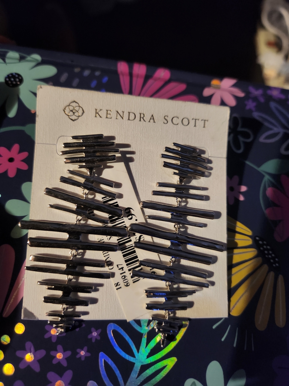 Kendra Scott Polished Silver Linear Drop Earrings